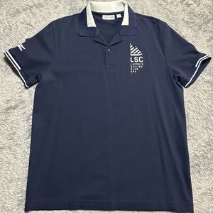 Lacoste Men's xl blue LSC Logo short Sleeve Polo Golf Shirt